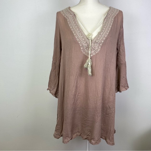 Tobi Tops - Tobi Boho Tunic with Embroidered Detail